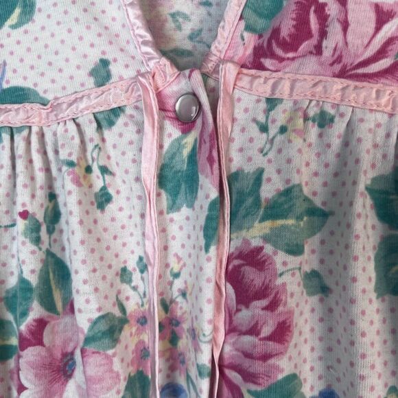 Cachet VTG Made In USA White Floral Night Dress Nightgown Cotton Blend Medium - Picture 4 of 9